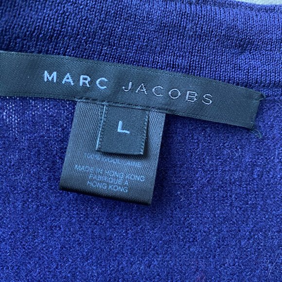 Marc Jacobs Purple Bolero Wool Cardigan with Black Jewels, Size L, Cropped - Picture 3 of 6